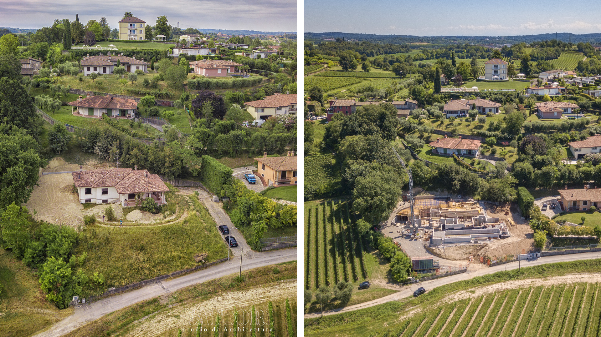 Studio di Architettura Fattori Fausto - progettazione villa con piscina e solaio post teso